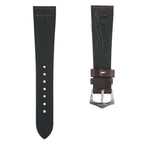 Cinturino pelle vintage marrone scuro lavorato a mano, disponibile da 18mm a 24mm — Milano Straps