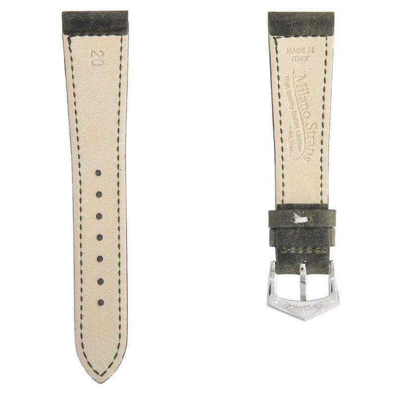 Dark Green Crazy Horse Leather Watch Strap - Leather strap- Milano Straps