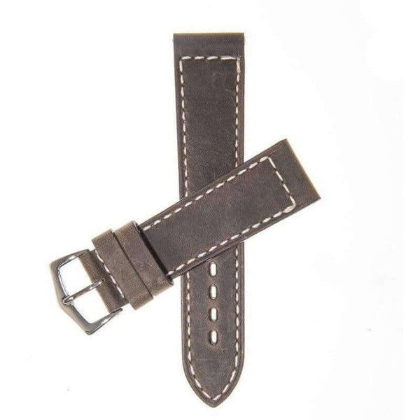 Cinturino pelle vitello italiana verde scuro 22mm fatto a mano in Italia — Milano Straps