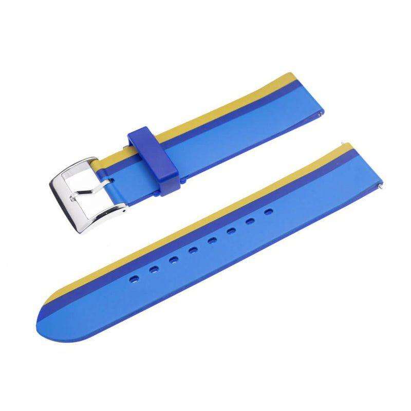 Cinturino Apple Watch in bio rubber italiano blu — finitura elegante Milano Straps
