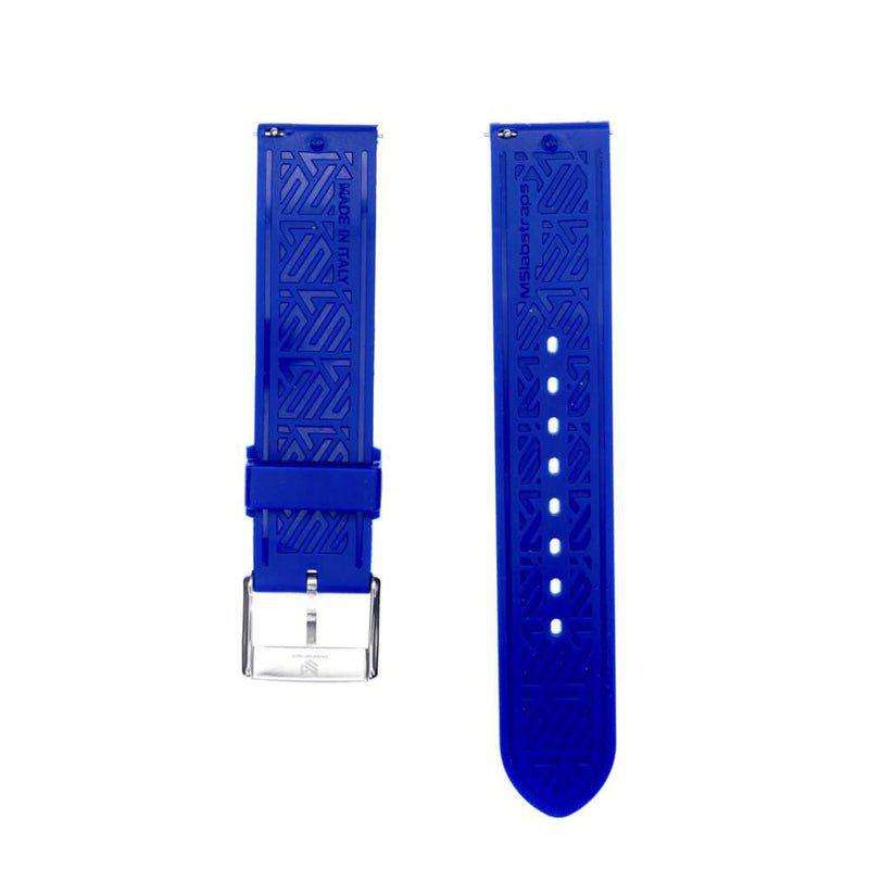 Cinturino Apple Watch in bio rubber italiano blu — finitura elegante Milano Straps