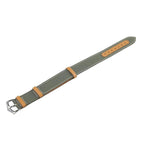 Green Canvas & Brown Leather Military Watch Strap - Military Watch Strap- Milano Straps
