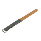 Green Canvas & Brown Leather Military Watch Strap - Military Watch Strap- Milano Straps