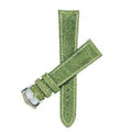 Cinturino in pelle vitello verde vintage con cucitura ecru, disponibile in 20mm 22mm 24mm — Milano Straps