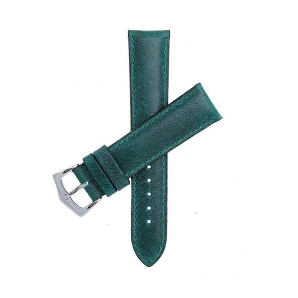 Cinturino in pelle di vitello calfskin verde — disponibile in 20mm, 22mm, 24mm — Milano Straps