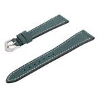 Green Saffiano  Leather Ecru Stitches  Watch Strap - Leather strap- Milano Straps