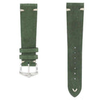 Green Suede Vintage Leather Watch Band - Suede strap- Milano Straps