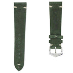 Green Suede Vintage Leather Watch Band - Suede strap- Milano Straps