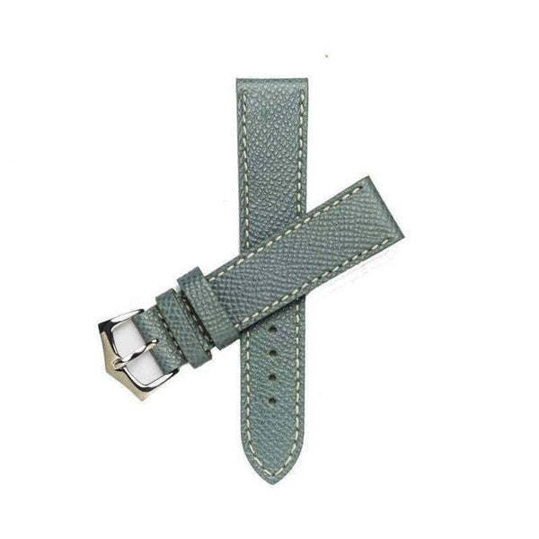 Cinturino in pelle Epsom grigia goffrata artigianale Made in Italy — Milano Straps