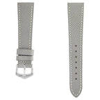 Cinturino pelle vitello martellata grigio cuciture ecru — disponibile 18mm 20mm 22mm 24mm — Milano Straps
