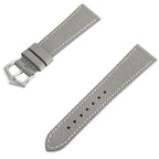 Cinturino pelle vitello martellata grigio cuciture ecru — disponibile 18mm 20mm 22mm 24mm — Milano Straps