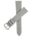 Cinturino pelle vitello martellata grigio cuciture ecru — disponibile 18mm 20mm 22mm 24mm — Milano Straps