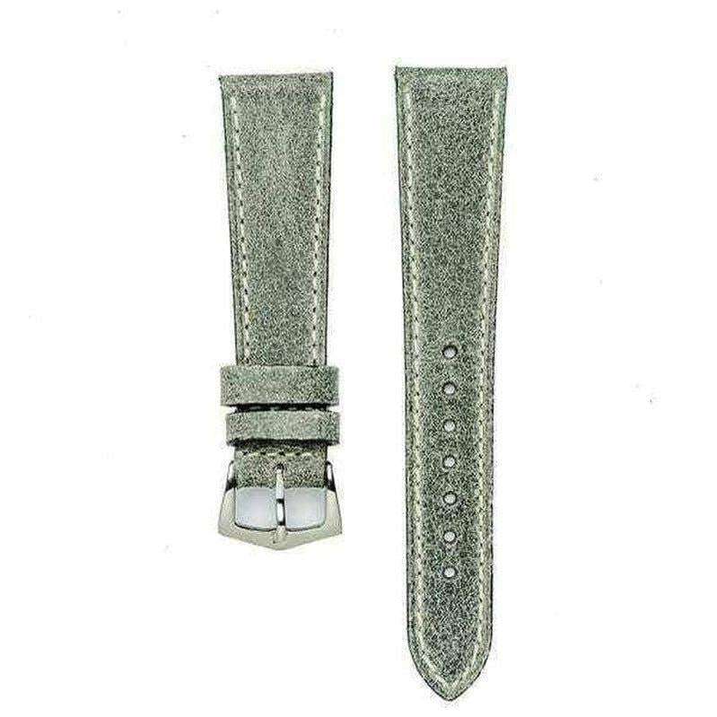 Grey Leather Vintage Watch Band - Leather strap- Milano Straps