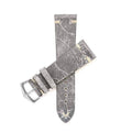 Cinturino in pelle vintage grigia fatto a mano a Milano, finitura invecchiata spazzolata, 20mm 22mm 24mm — Milano Straps