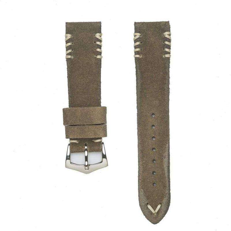 Grey Vintage Suede Tribal Stitches Watch Strap - Suede strap- Milano Straps