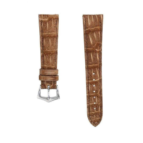Cinturino alligatore nubuck oro 20mm cucito a mano, finitura opaca — Milano Straps