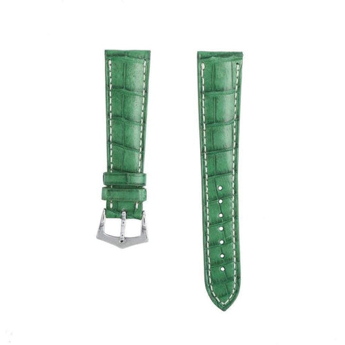 Cinturino pelle di caimano verde opaco cucito a mano 20mm Made in Italy — Casati Milano per Milano Straps