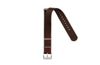 Eco-Friendly  Nylon Military  Watch Strap - Brown Red Stitches - Recycled Military Watch Straps- Milano Straps