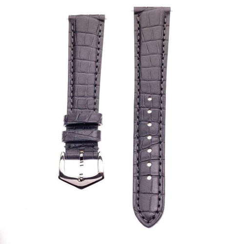 Cinturino alligatore grigio scuro opaco 20mm artigianale Made in Italy — Milano Straps
