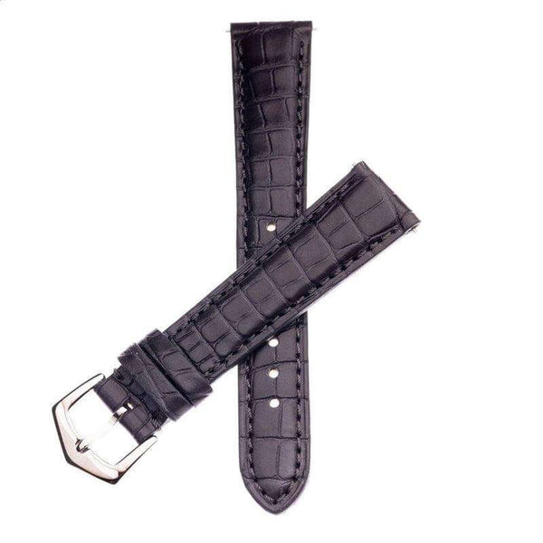 Cinturino alligatore grigio scuro opaco 20mm artigianale Made in Italy — Milano Straps