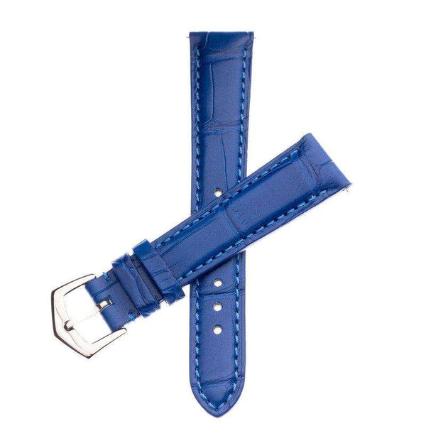 Cinturino alligatore azzurro opaco fatto a mano 18-22mm per Rolex Datejust e Omega Seamaster — Milano Straps