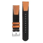 Cinturino militare NATO due pezzi nylon riciclato nero — Milano Straps