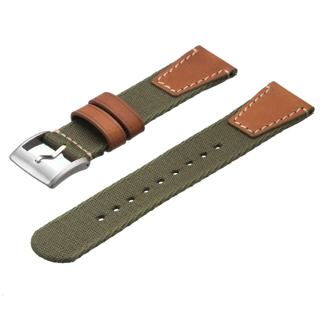 Military Green Two Piece Eco-Friendly Watch Strap - Military Watch Strap- Milano Straps