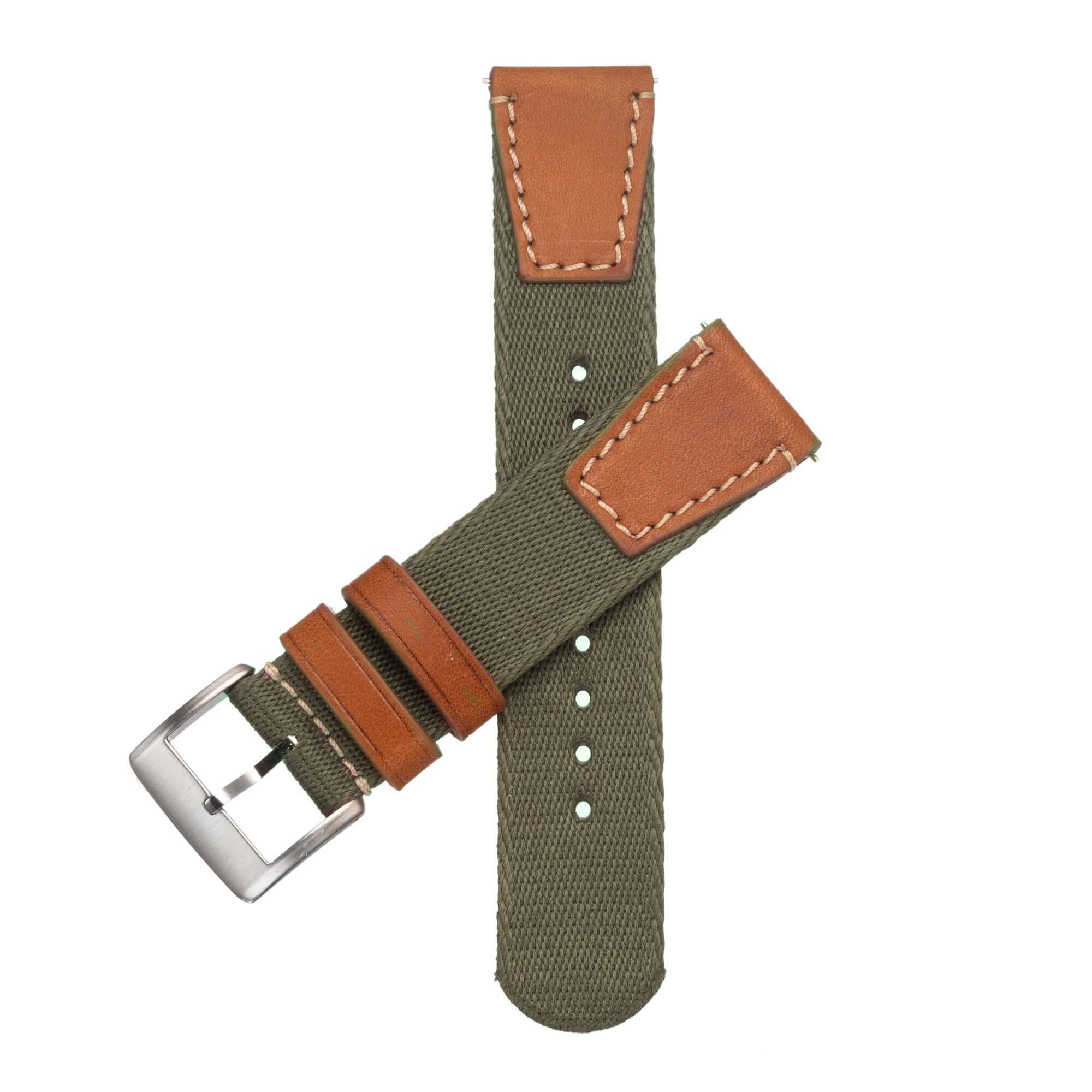 Military Green Two Piece Eco-Friendly Watch Strap - Military Watch Strap- Milano Straps