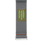 Eco-Friendly  Nylon Military Watch Strap -  Grey - Orange Stitches - Recycled Military Watch Straps- Milano Straps