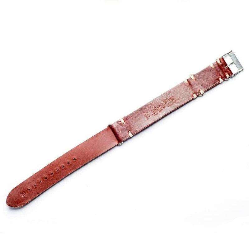 Military Leather  Burgundy Italian Leather Strap - Military Watch Strap- Milano Straps