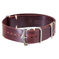 Cinturino military in pelle di vitello italiana bordeaux 20mm design G10 one-piece — Milano Straps
