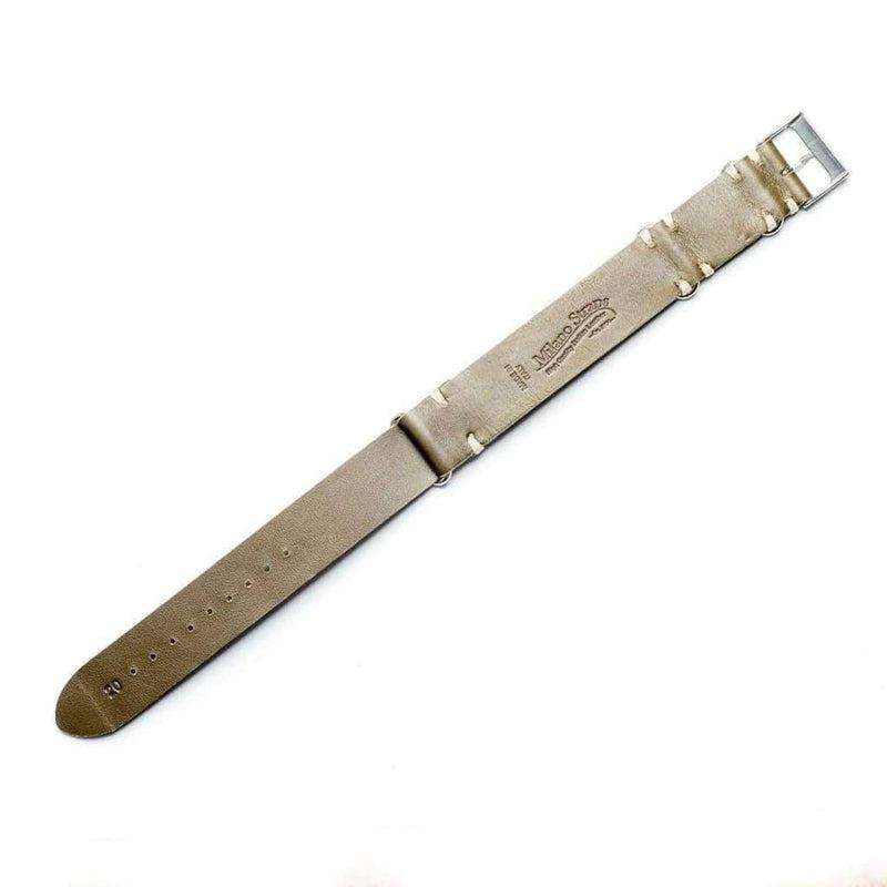 Military Watch Strap Olive Italian Leather - Military Watch Strap- Milano Straps