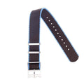Cinturino militare Single Pass nylon riciclato nero azzurro 20mm stile Tudor — Milano Straps