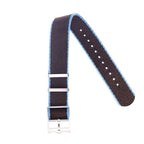 Eco-Friendly Nylon Military  Watch Strap Black - Light Blue - Tudor Watch Style - Recycled Military Watch Straps- Milano Straps