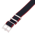Eco-Friendly Nylon Military Watch Strap Black - Red - Single Pass -100% Eco-Friendly - Recycled Military Watch Straps- Milano Straps