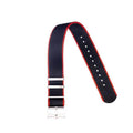 Cinturino militare single pass nero rosso 20mm in poliestere riciclato 100% — Milano Straps