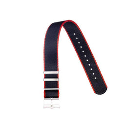 Bracelet militaire single pass noir rouge 20mm en polyester recyclé 100% — Milano Straps