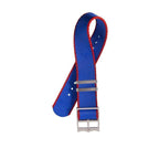 Eco-Friendly Nylon Military Watch Strap Watch Strap Blue - Red - Single Pass - Recycled Military Watch Straps- Milano Straps