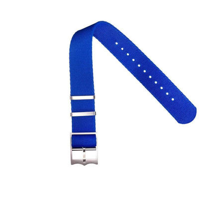 Cinturino militare single pass nylon riciclato blu 20-22mm Made in Italy — Milano Straps