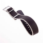 Eco-Friendly Nylon Military  Watch Strap Brown Ecru- Single Pass - Recycled Military Watch Straps- Milano Straps