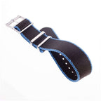 Eco-Friendly Nylon Military Watch Strap  Brown - Light Blue - Single Pass - Recycled Military Watch Straps- Milano Straps