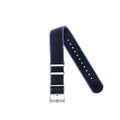 Cinturino militare single pass poliestere riciclato marrone azzurro 20-22mm — Milano Straps