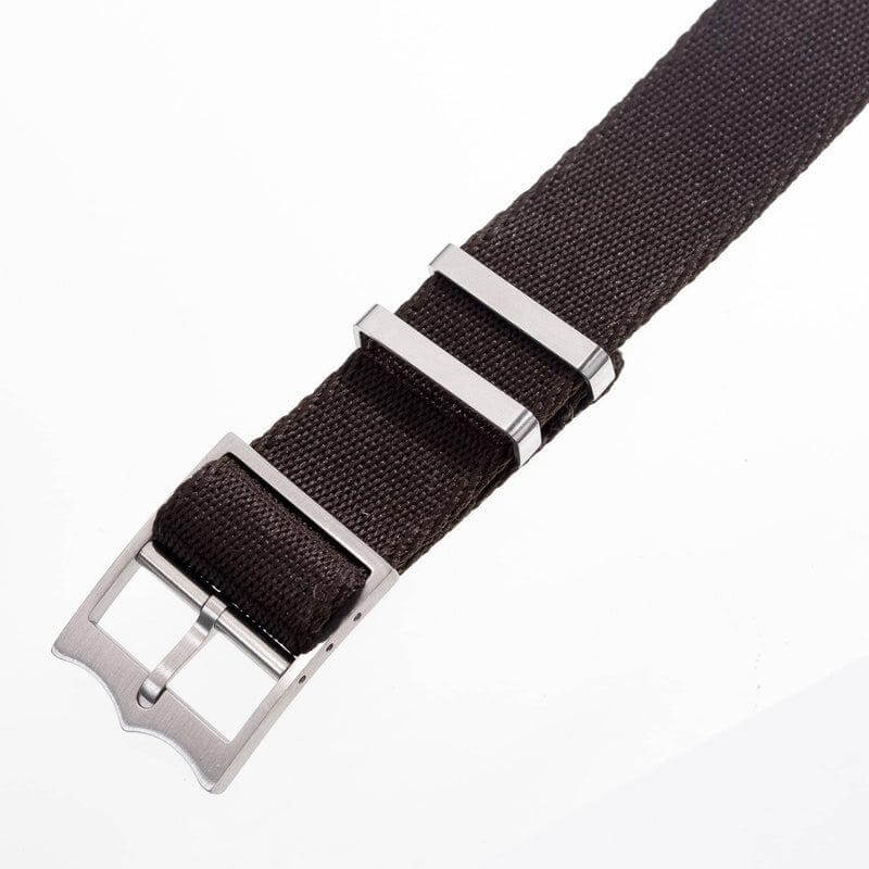 Eco-Friendly Nylon Military Watch Strap Watch Strap Brown- Single Pass - Recycled Military Watch Straps- Milano Straps