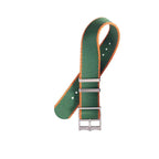 Eco-Friendly Nylon Military  Watch Strap Green - Orange - Tudor Watch Style  - 100% Eco-Friendly - Recycled Military Watch Straps- Milano Straps