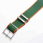 Eco-Friendly Nylon Military  Watch Strap Green - Orange - Tudor Watch Style  - 100% Eco-Friendly - Recycled Military Watch Straps- Milano Straps