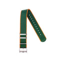 Cinturino militare single pass nylon riciclato verde arancio 20mm stile Tudor — Milano Straps
