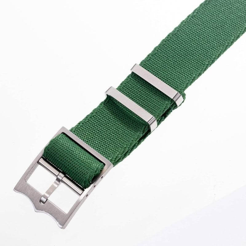 Eco-Friendly Nylon Military Watch Strap Watch Strap Green - Single Pass  - 100% Eco-Friendly - Recycled Military Watch Straps- Milano Straps