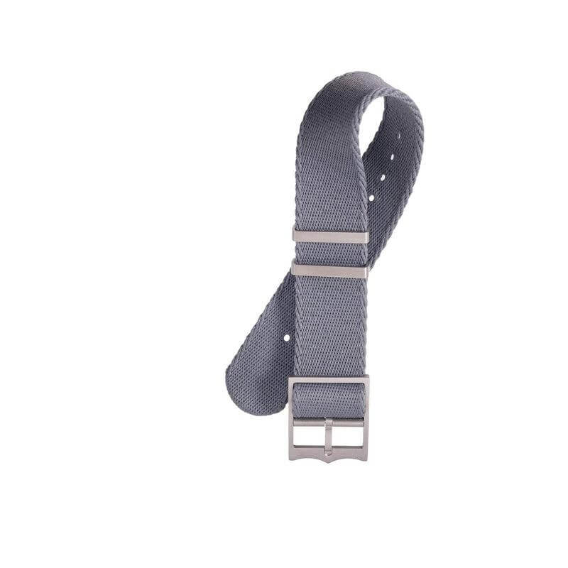 Eco-Friendly Nylon Military Watch Strap Watch Strap Grey - Single Pass - Recycled Military Watch Straps- Milano Straps