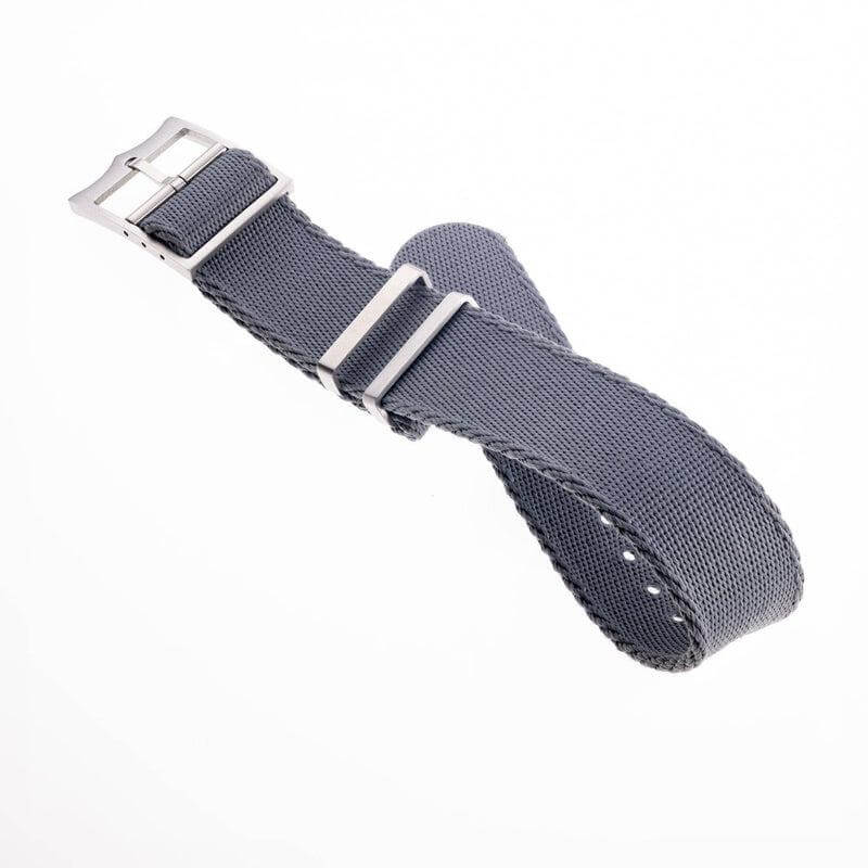 Eco-Friendly Nylon Military Watch Strap Watch Strap Grey - Single Pass - Recycled Military Watch Straps- Milano Straps