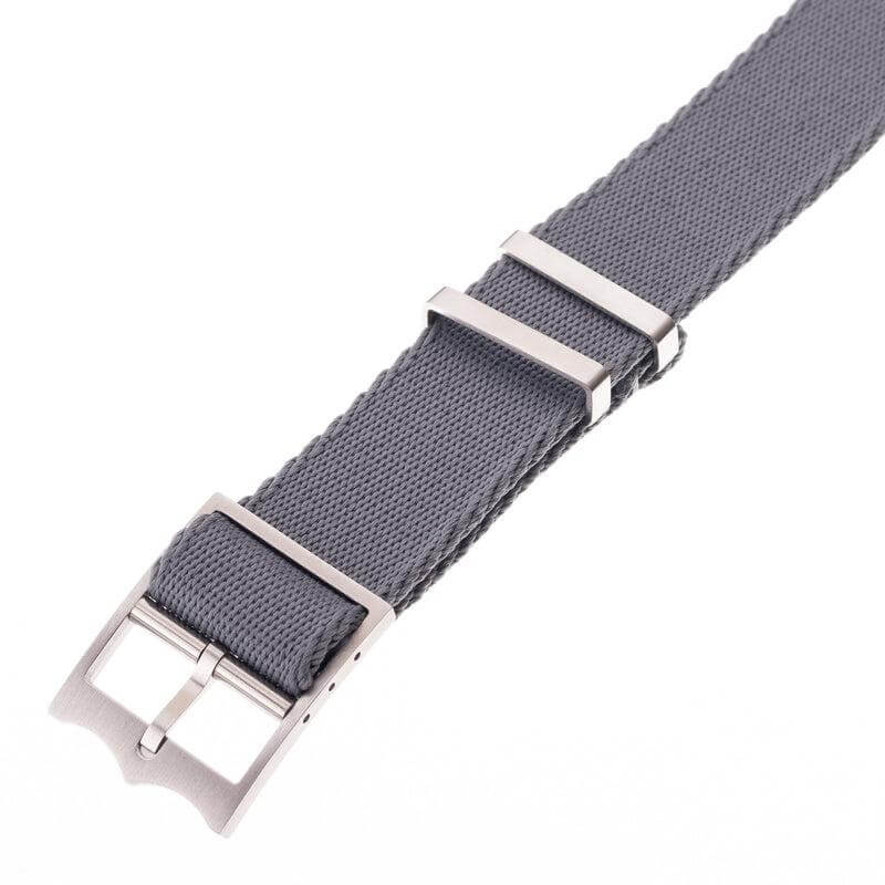 Eco-Friendly Nylon Military Watch Strap Watch Strap Grey - Single Pass - Recycled Military Watch Straps- Milano Straps